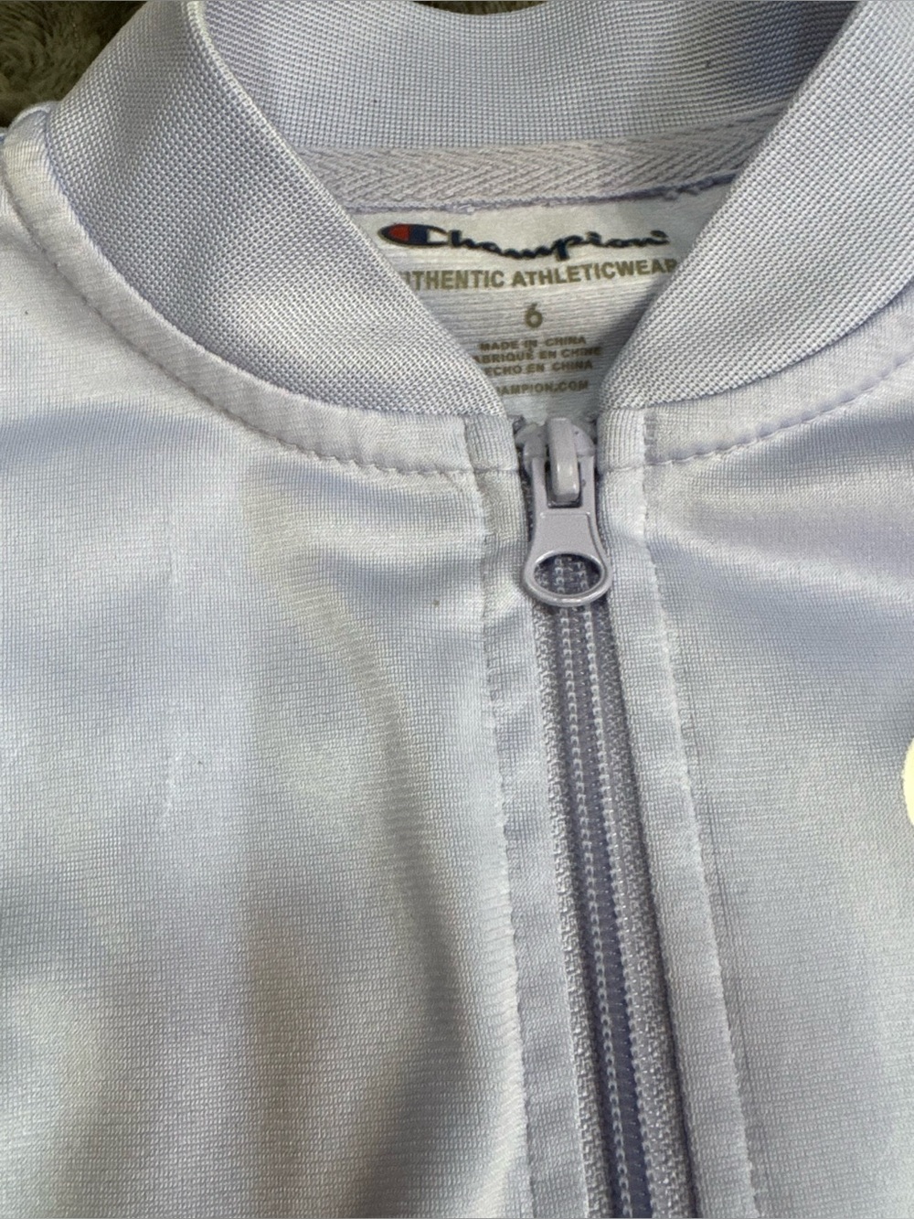 ❤️ 3/$15 Champion 6 Purple Pink Full-Zip Athletic Jacket Long Sleeve Shirt (B8) - Picture 2 of 3